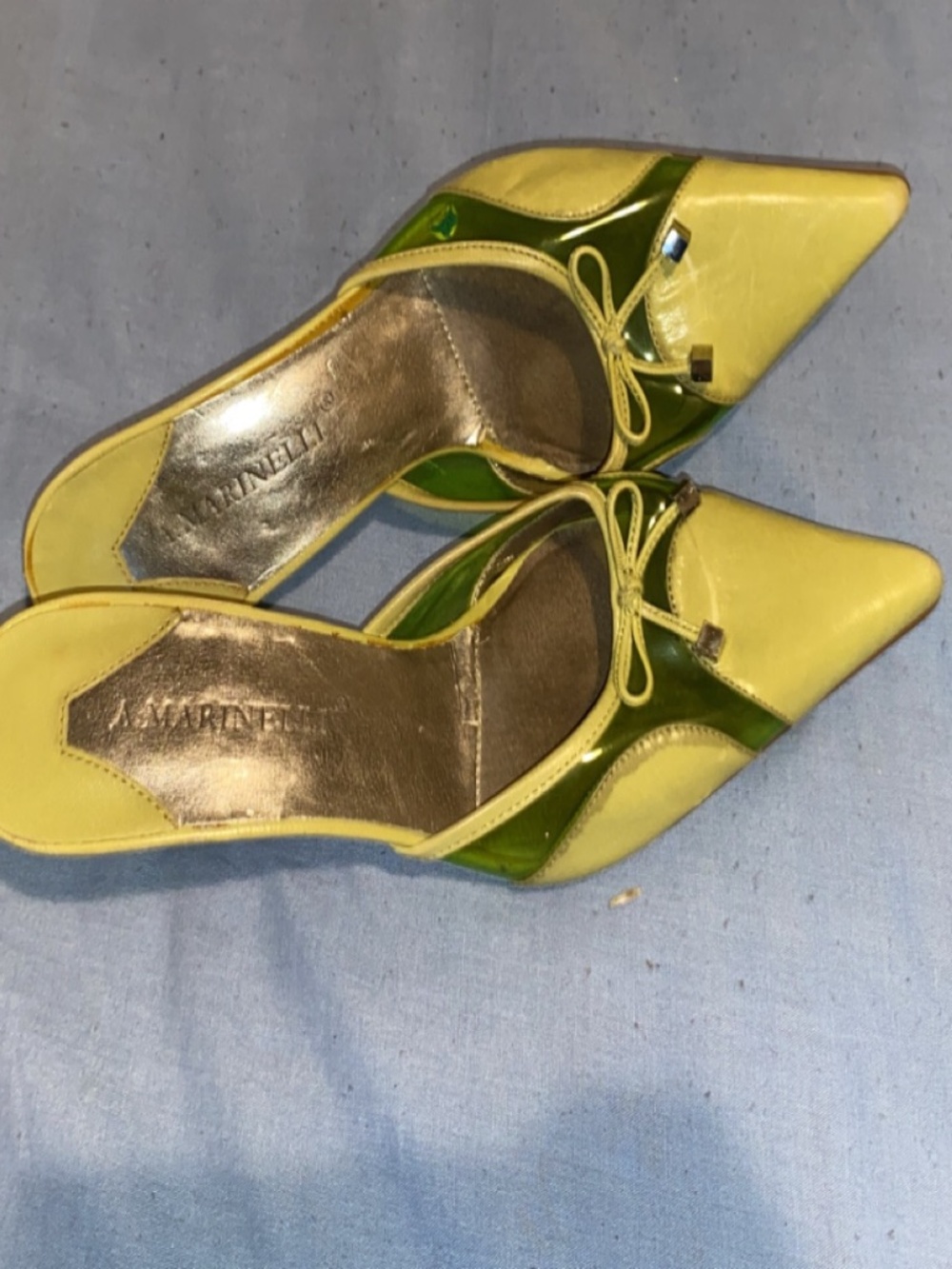 Vintage A.Marinelli lime green kitten heels